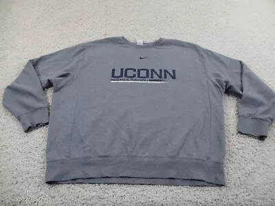 UConn Huskies Sweater Mens 3XL XXXL Gray Nike Football Sweatshirt Center Swoosh • $31.50