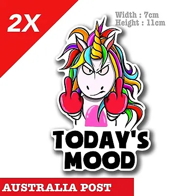 $7.20 • Buy Middle Finger Angry Unicorn Rude Funny Straya Car Ute 4x4 Stickers