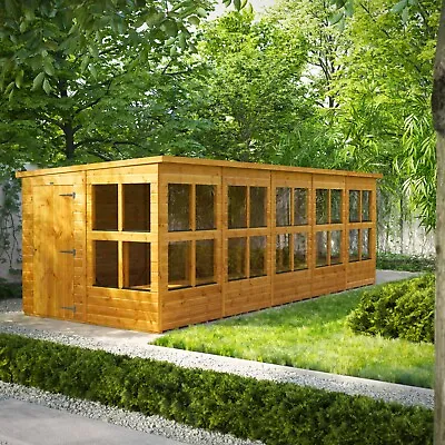 Potting Shed | Power Pent Potting Sheds | Wooden Greenhouse | Sizes 16x4 To 20x8 • £1284