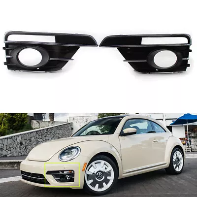 Left + Right For VW Beetle 2017-2019 Front Bumper Fog Light Grille Cover • $53