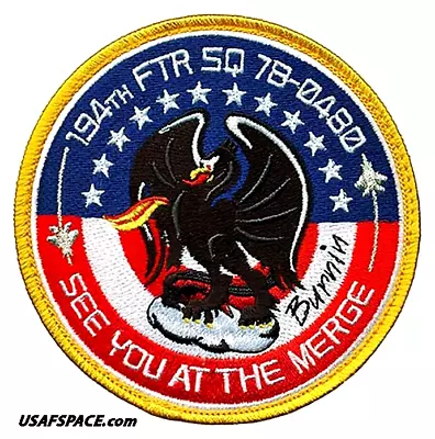 USAF 194th FIGHTER SQ -194 FS- F-15 -78-0480- CA ANGB-Fresno-ORIGINAL VEL PATCH • $7.95