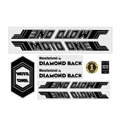Diamond Back - Moto ONE - BLACK Decal Set - Old School Bmx • $66