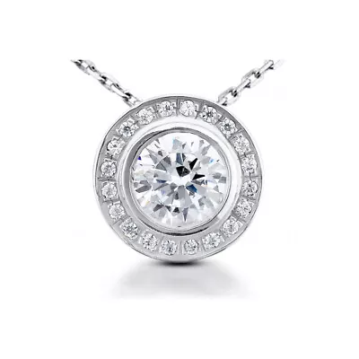 1/2 Carat I SI1 Round Cut Earth Mined Certified Diamonds 14kw Gold Halo Pendant • $621