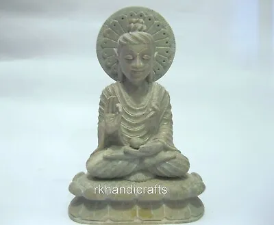 9 Inches Soap Stone Buddha Statue Hand Carving Work Meditative Buddha Statue • $179.20