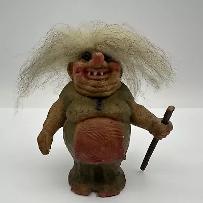 NyForm Norwegian Troll Collectible Figurine Woman Walking Stick Vintage 6.5” • $39.95