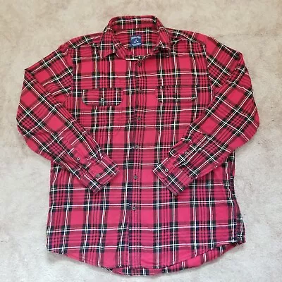 Faded Glory Mens Button Up Flannel Shirt Red Plaid Size M Medium • $17.98