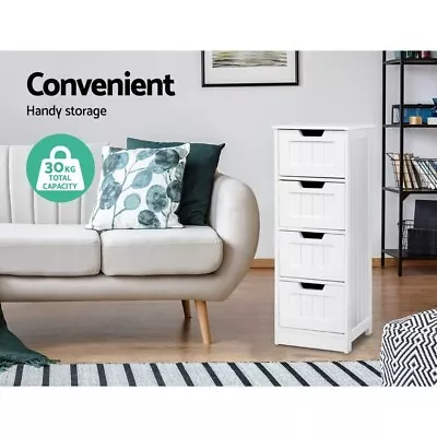 Freestanding Tall 4 Drawer Storage Cabinet Modern Chest Of Drawers Uk • £42.60