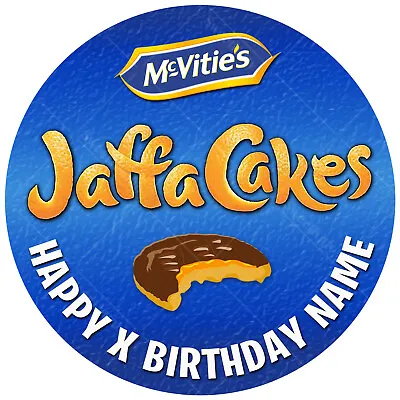 Jaffa Cakes Cake Topper Decoration Personalised Edible Icing Round Circle • £13.97