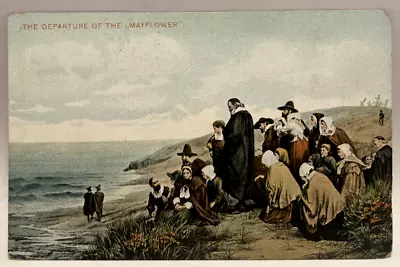 The Departure Of The Mayflower Vintage Postcard • $2.95