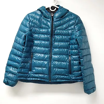 Miss Sixty Womens Nylon Ultra Light Weight Packable Down Jacket Size L Blue • $39.99