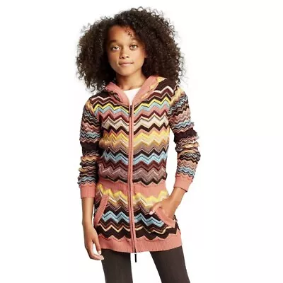 Missoni For Target Girls Chevron Knit Tunic Hoodie Sweater Jacket Size XL • $14