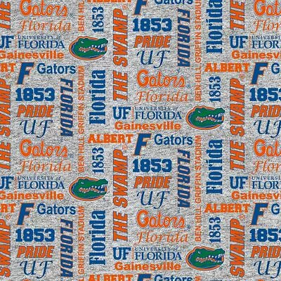 University Florida Gators Verbiage Heather Fleece Fabric-Fleece Blanket Fabric • $18.99