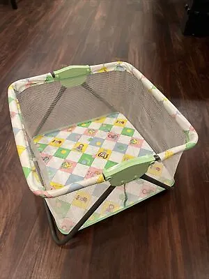 Vintage Cabbage Patch Kids Doll Fold-Up Playpen 1983 Collapsible 20 X 20 X 12 • $48