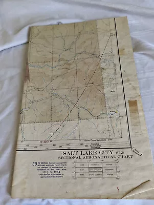 Vintage Sectional Aeronautical Chart Map Oct 4 1954 Salt Lake City (U-3) UT • $9.99