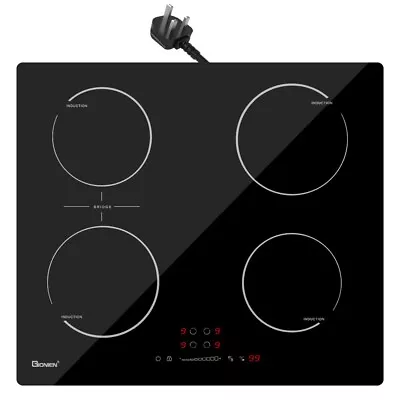 GIONIEN Induction Hob 60cm，Plug In 4 Ring Electric Cooker Hob With Flex Zone • £167.99