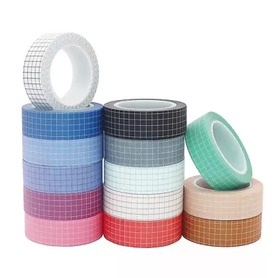 £3.30 • Buy Grid Washi Tape Decorative Paper Masking Tape 10m Junk Journal Bujo