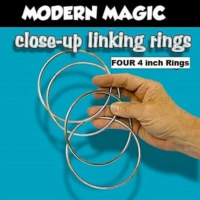 £9.80 • Buy LINKING RINGS 4 Inch MINI CHINESE SET OF FOUR STEEL CHROME CLASSIC MAGIC TRICK