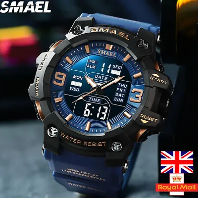£11.98 • Buy SMAEL Mens Sport Watch Digital LED Screen Large Face Military Waterproof Watches