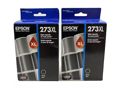 Lot Of 2 GENUINE Epson 273XL T273XL020 Premium High Capacity Cartridge Ink Black • $23.99