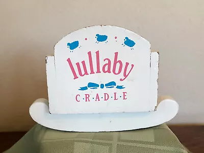 Vintage Small White Wood Lullaby Cradle Doll • $14.99