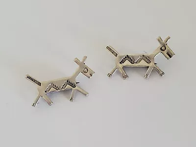 Set Of 2 Old Vintage Native American Fred Harvey Era Sterling Silver Horse Pins • $79