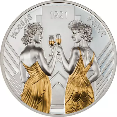 2021 Cook Islands Morgan And Peace 1 Oz. Silver Gilded Proof Coin • $3.25