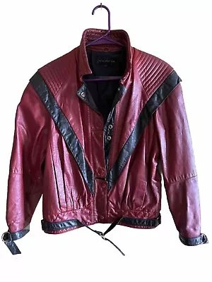 RARE🔥 Vintage Michael Jackson THRILLER Biker Real Leather Jacket SZ 3/4 • $500