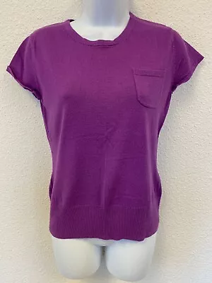 Mossimo Women's M Purple Short Sleeve Pocket Front Classic Casual Knit T-Shirt • $10.99