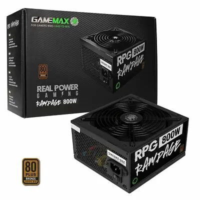 £54.95 • Buy Game Max 800W RPG RAMPAGE 80+ Bronze ATX PSU Power Supply 4x PCI-E NEW UK