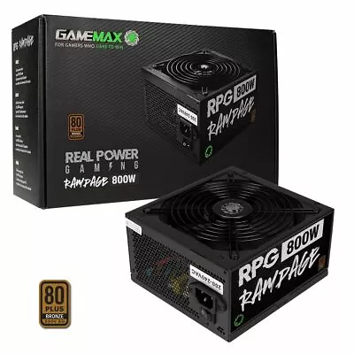 Game Max 800W RPG RAMPAGE 80+ Bronze ATX PSU Power Supply 4x PCI-E NEW UK • £54.95