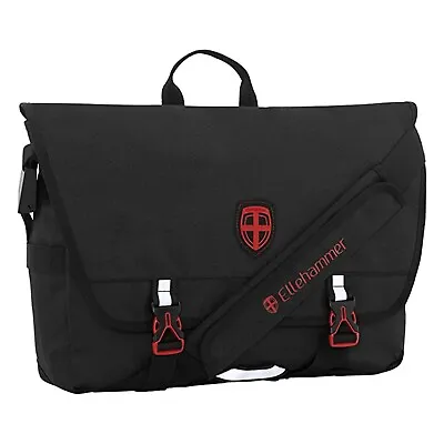 Shoulder Bag Black Ellehammer Urban Explorer Uni School Work Messenger Satchel • £6.95