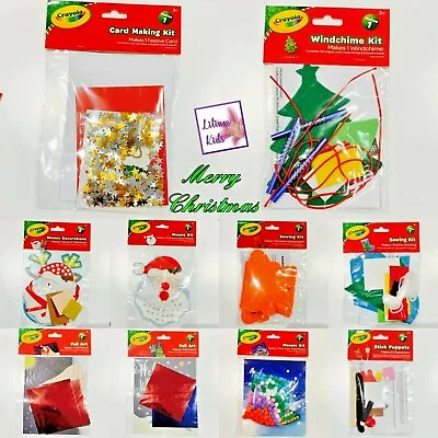 Crayola Christmas Art Crafts Kids Sewing Cards Puppets Mosaic Xmas Making Kits • £2.99