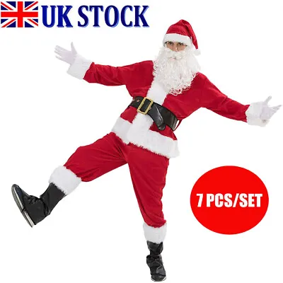 £19.99 • Buy Santa Claus Costume Suit Father Adult Cosplay Fancy Dress Xmas Dress Up Outfit