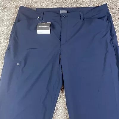 NWT Eddie Bauer Adventure Roll Up Convertible Pants Atlantic Blue Size 18 • $28