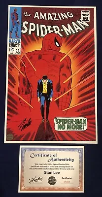 Amazing Spider-Man #50 Litho Signed By Stan Lee With COA John Romita Art LIMITED • $259.95