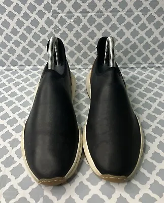 Vince Marlon Leather Sneaker Shoes Womens US Size 8 Black Tan Slip On  • $34