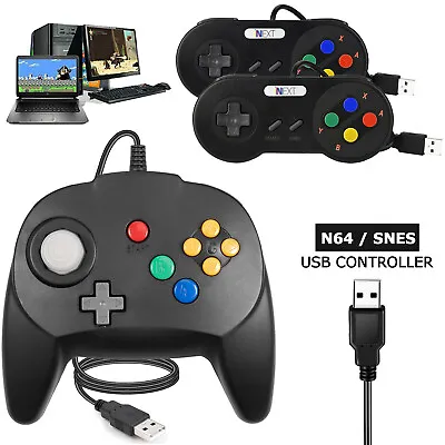 Retro USB Wired N64 Controller SNES Gamepad Joystick For PC MAC Raspberry Pi 3 • $11.32