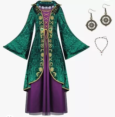 Halloween Witch Women's Winifred Dress Costume Medieval  With Accessories  Large • $29.69