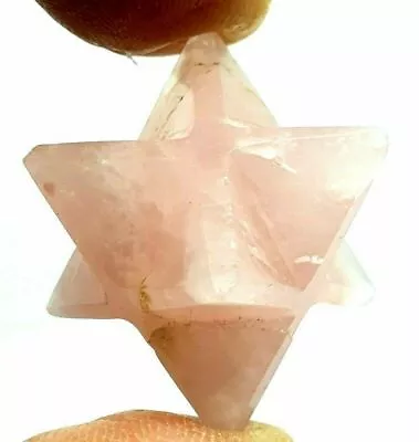 £3.95 • Buy Rose Quartz Merkaba Star Crystal Love Stone Powerful Reiki Energy Charged Uk