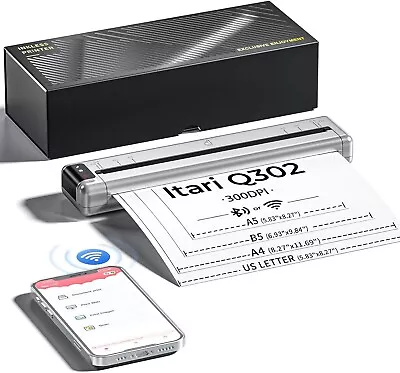 Itari Q302 WiFi Portable Printers Wireless For Travel Mini Thermal Printer With • $178.22