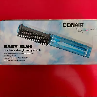 Conair Baby Blue Cordless Straightening Comb Travel Pouch USB Cord Included  • $16.95