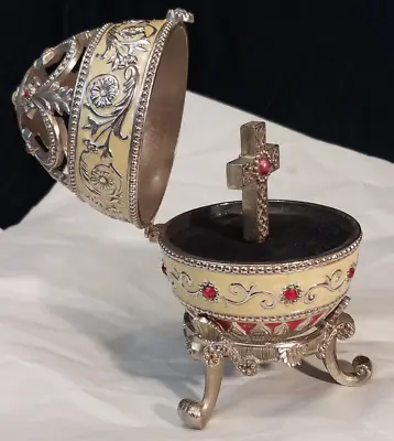 Replica Vintage Faberge Egg Music Box With Stand 5.25 Inch Tall • $52.95