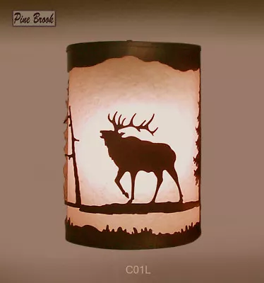  Wall Sconce Rustic Elk Lights Cabin Decor Lamp Left Facing • $149