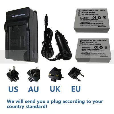 NB-10L Battery Or Charger Kit For Canon G15 G16 G1X G3-X SX40 HS SX50 HS SX60 HS • $20.45