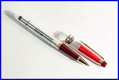 1980s Transparent & Burgundy Red 163 Rollerball Pen DEMONSTRATOR Meisterstück • $1149