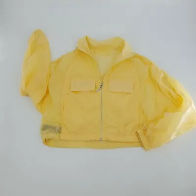 Women's MNG MANGO Yellow Nylon Windbreaker Jacket Size S • $24.99