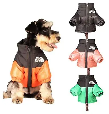 The Dog Face Pet Dog Waterproof Coat Puppy Winter Warm Cotton Hood Jacket 2023 • £17.99