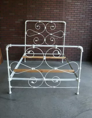 Cast Iron Full Bed Frame ~  Country Cottage Bed ~ Antique Double Iron Bed  • $1595