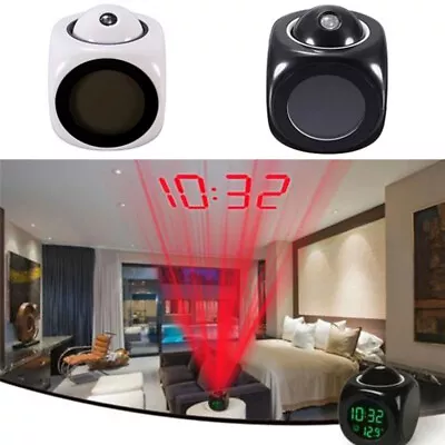 LED Digital Projection Alarm Clock Projector LCD Voice Talking Time Temperature • $16.05