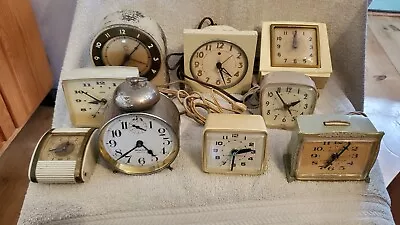 Lot Of 11 Vintage General Electric Alarm Clocks Parts/Repairs • $65